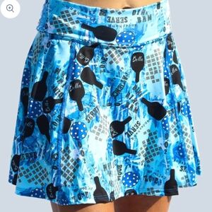 Blue Printed Women’s Active Skort